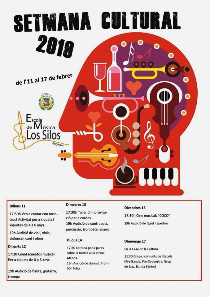 gentdel_horta's tweet photo. AGRUPACIÓN MUSICAL LOS SILOS BURJASSOT

La Escuela de Música de la Agrupación Musical Los Silos de Burjassot celebra del 11 al 17 de febrero su Semana Cultural https://t.co/wMTTK1yprW