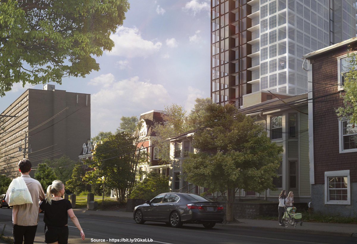 DevelopmentDuff's tweet photo. New Proposal: 2348 Gottingen St. (Victoria Hall restoration and re-development) #Halifax

16 storey residential building proposed to be built for the Creighton St side of the lot, and restorations made to Victoria Hall. There would be 137 units &amp; 2 levels of underground parking. https://t.co/D6csYizdAi