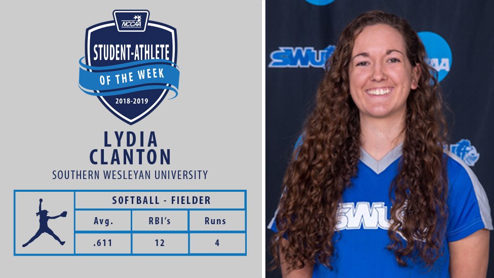 TheNCCAA's tweet photo. Congrats to the Softball Student-Athletes of the Week!
Fielder: Lydia Clanton, Southern Wesleyan University: https://t.co/fTnFJddoyZ
Pitcher: Delanie Laudenbacher, Southern Wesleyan University: https://t.co/XRnncisTBL https://t.co/zeSlTGmKzZ
