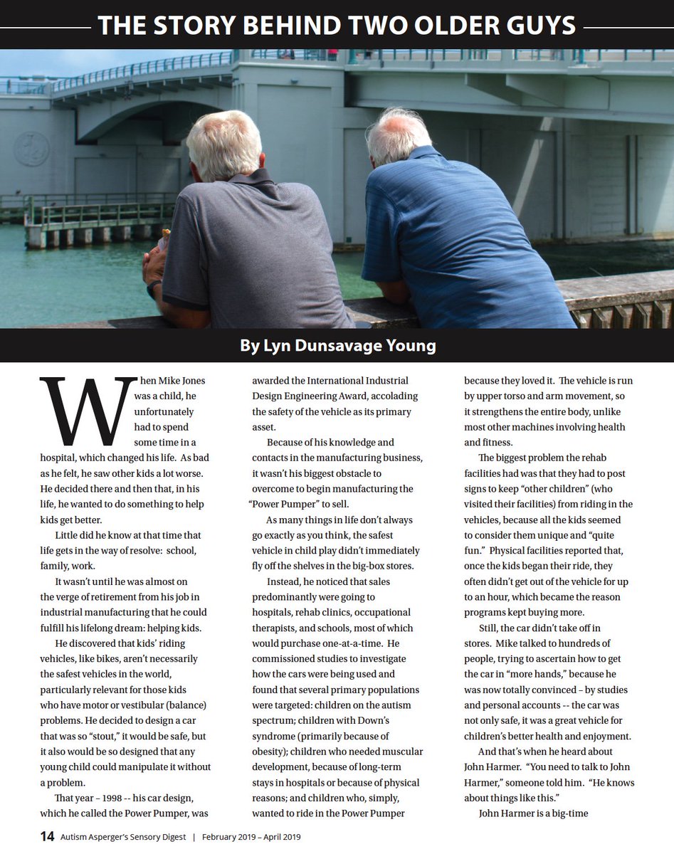 pumper_car's tweet photo. Stories about Pumper Cars in Autism Asperger's Sensory Digest (national magazine). John Harmer is leading a big effort to get Pumper Cars into schools across the country, through the community spirit and generosity of car dealerships. #autism #PhysicalTherapy #physicaleducation https://t.co/xraVeff9Jc
