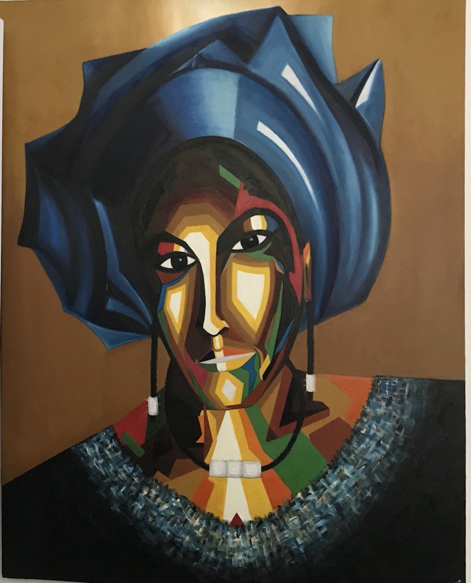 nativeblackcat's tweet photo. “NUBIAN PRINCESS” oil on canvas 56x44 inches https://t.co/k8x34llSeC