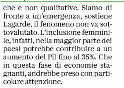 É sempre questione di misurazione degli impatti: il #gendergap é anche imputabile al fatto che si omette di valutare il valore aggiunto all’economia derivante dall’apporto femminile (articolo P. Jadeluca)