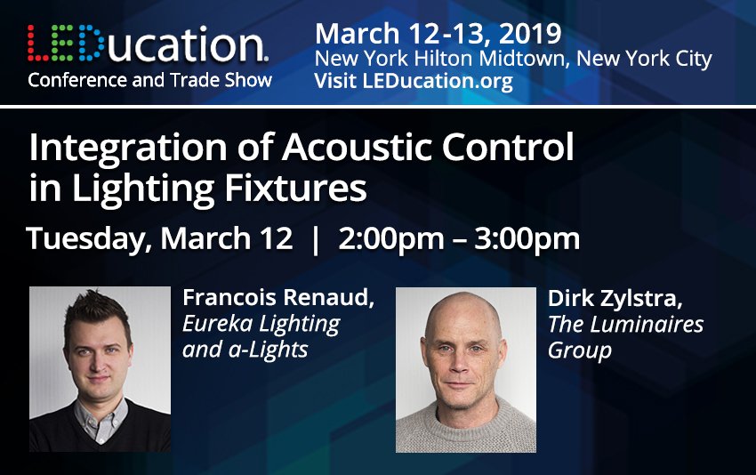 LEDucationNYC's tweet photo. PRESENTATION HIGHLIGHT #2019LEDucation @LEDucationNYC – Collaborative work spaces featuring unfinished ceilings, hard surfaces and glass panels can lead to noise management problems. New &amp; innovative lighting fixture design can help attenuate this problem. https://t.co/mhmdJCxXDk https://t.co/0IC8He078P