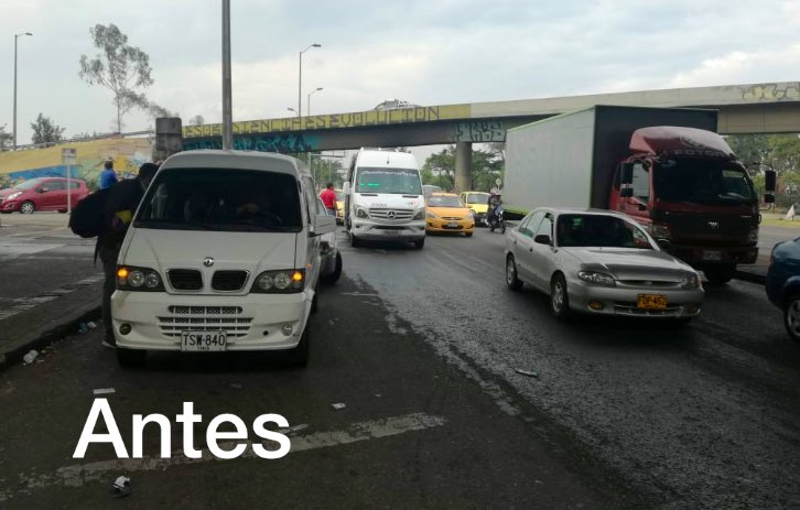 SectorMovilidad's tweet image. 🔺🔺A partir de hoy implementamos prueba piloto en la Av. Boyacá con Av. Primero de Mayo (N-S), con el fin de controlar el ascenso y descenso de pasajeros de buses intermunicipales, al mismo tiempo que evitamos el parqueo irregular.

#MovilidadMejorParaTodos