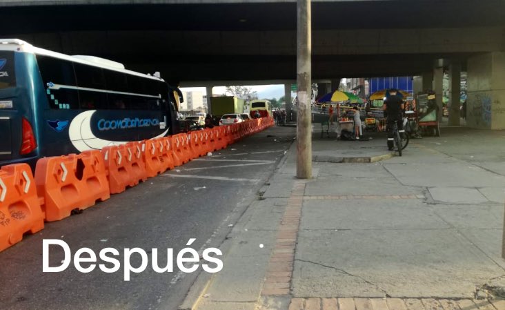 SectorMovilidad's tweet image. 🔺🔺A partir de hoy implementamos prueba piloto en la Av. Boyacá con Av. Primero de Mayo (N-S), con el fin de controlar el ascenso y descenso de pasajeros de buses intermunicipales, al mismo tiempo que evitamos el parqueo irregular.

#MovilidadMejorParaTodos