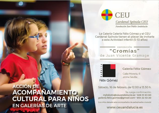 #NiñosenGalerias. #OcioEnFamilia
#culturasev Os esperamos con <a href="/CEUAndalucia/">CEU Andalucía</a> este sábado 16 a las 12.00 en Galería Félix Gómez, c/ Morería 6, cerca de plaza del Cristo de Burgos