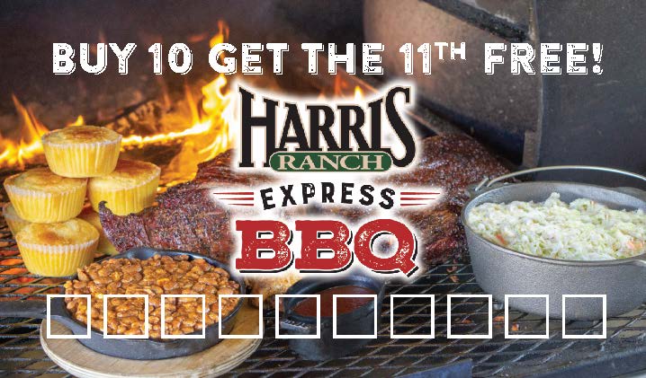 HarrisRanchCA's tweet photo. Don’t forget to grab your loyalty card at our Express BBQ.  Buy 10 get the 11th free, claim yours today! 

#harrisranch #expressbbq #bbq #loyalty #card #beef #brisket #food #cali #promotion #promo #deals https://t.co/JJ97yY66cv