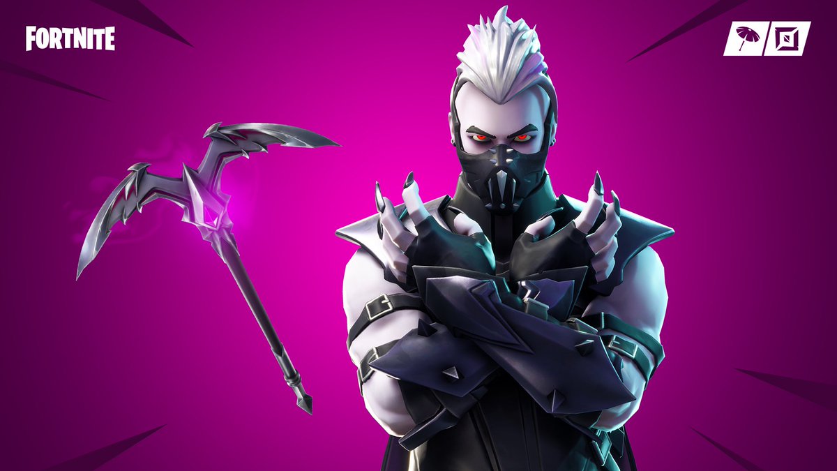 Fortnite's tweet photo. Hero, villain or vampire? 🧛

The Sanctum Outfit, Moonrise Pickaxe, Oblivion and Criterion Outfits, and Terminus Glider are available now! https://t.co/ZjT9ixHTQt