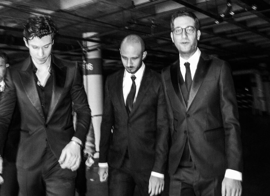 andrewgertler's tweet photo. Day one squad made it to the Grammys! @ZiggyChareton @shawnmendes https://t.co/aHeva9rphI