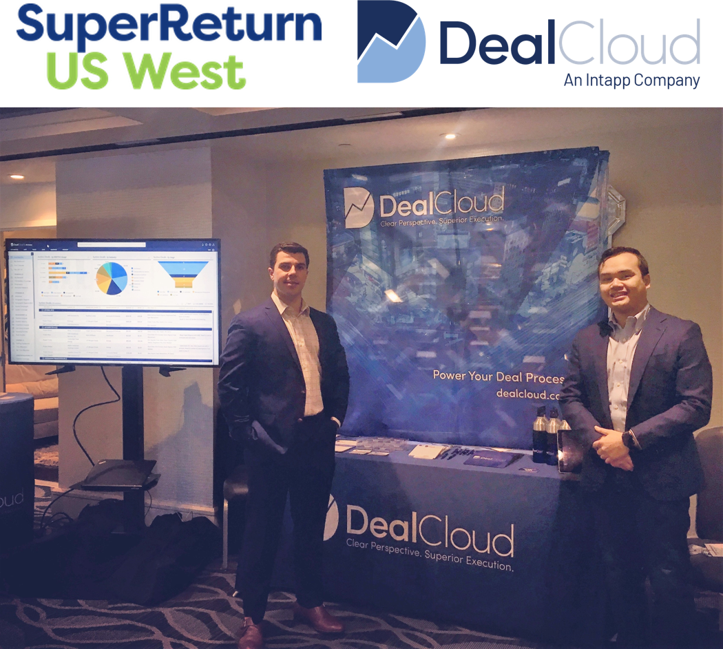 Dealcloud's tweet photo. Chris Palladino and Reyda Van look forward to seeing you at SuperReturn US West. Stop by our booth to learn more about our purpose-built technology platform and services! #SRUSWEST https://t.co/xUC18lAeIK