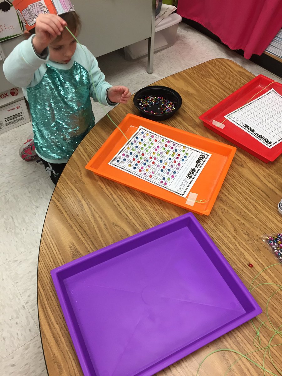 Using 10 frames to make our 100 day necklace