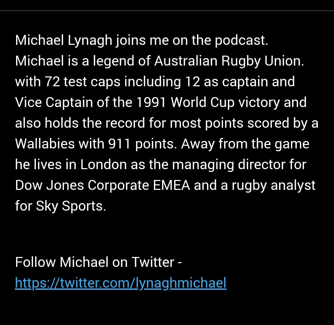 AustralianRBN's tweet photo. A fascinating insight into the life and career of @LynaghMichael from @talkingwithtk

Early rugby memories

Key moments 

Surviving a stroke 

Find out about Michael's book "Blindsided" - @strokefdn @TheStrokeAssoc

#TheBusinessofRugby #PerthRBN #MMXV #TalkingwithTK #BlindSided https://t.co/N0EplFD2OD
