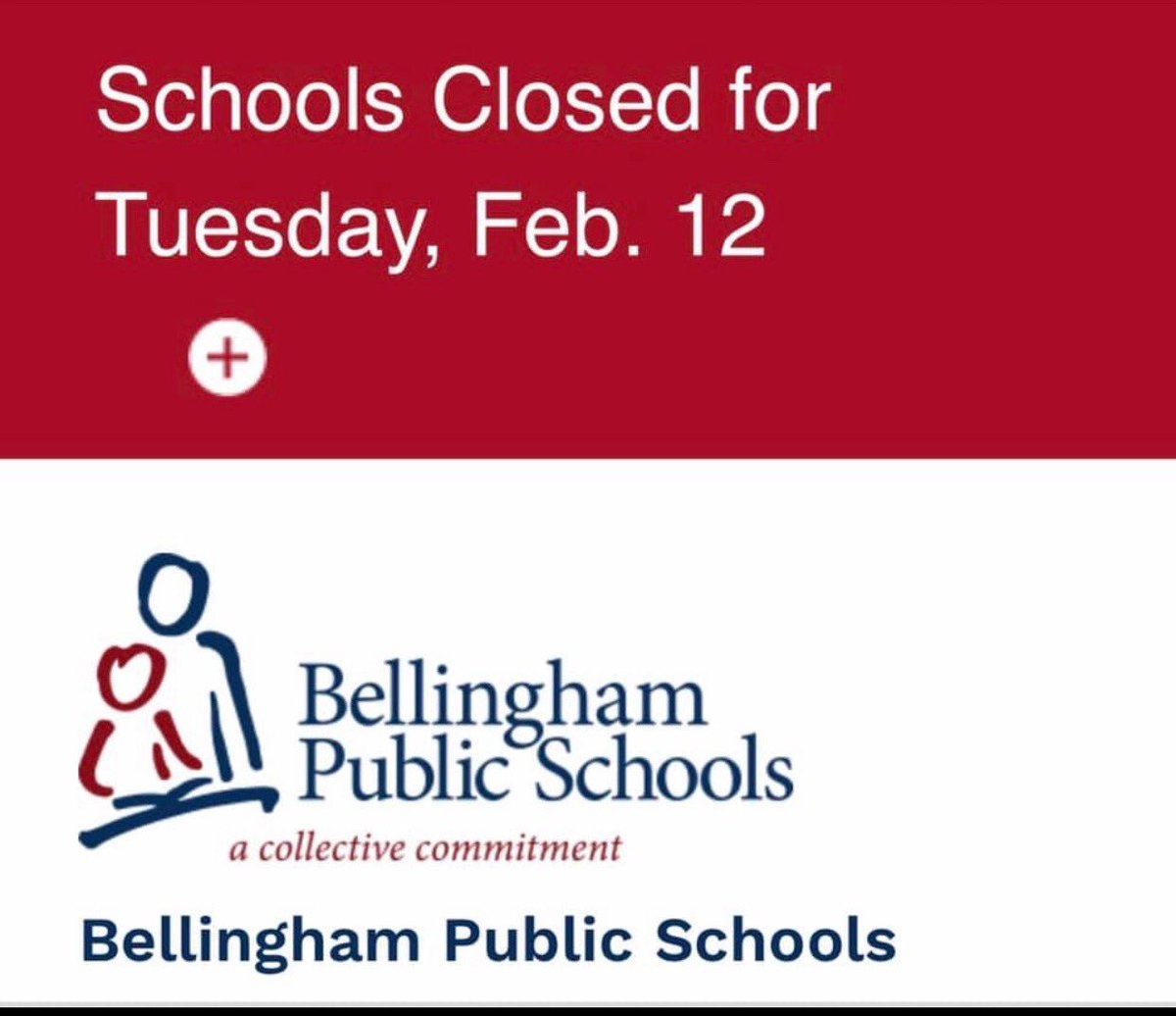 School is out for James tomorrow now too!! #BellinghamPS #SnowDay2