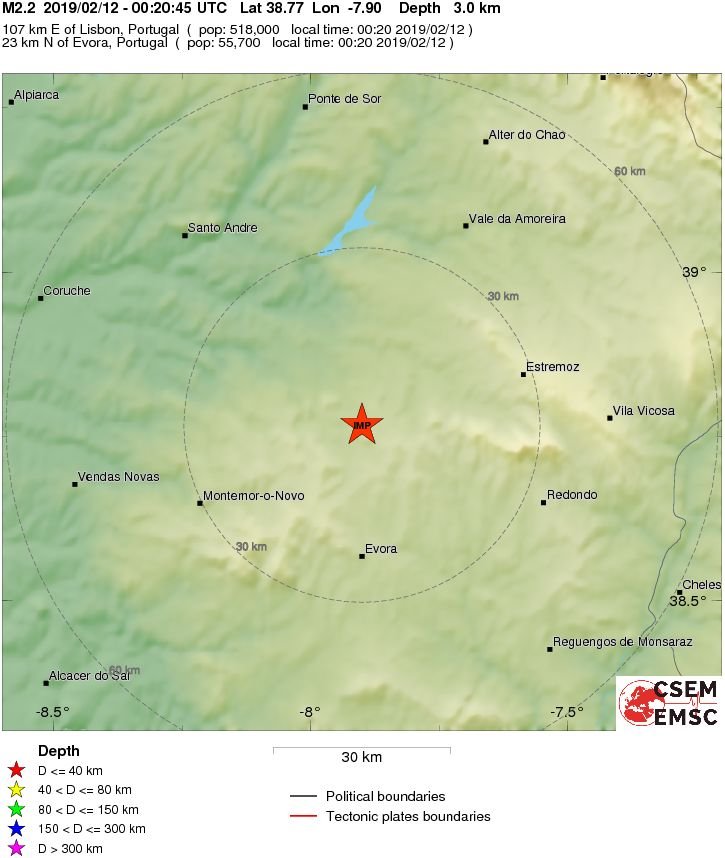 VOSTPT's tweet photo. ℹ️#SismoPT em Évora às 00:20 #12Fev, de baixa magnitude ML 2.2 ℹ️
(mas ainda assim recebemos testemunho de que foi sentido)
Se sentiste este sismo deixa o teu testemunho em @ipma_pt
https://t.co/WvOpM3rMgd
ou @LastQuake:
https://t.co/mZ3vsBArWe https://t.co/hkDUOpbY4u