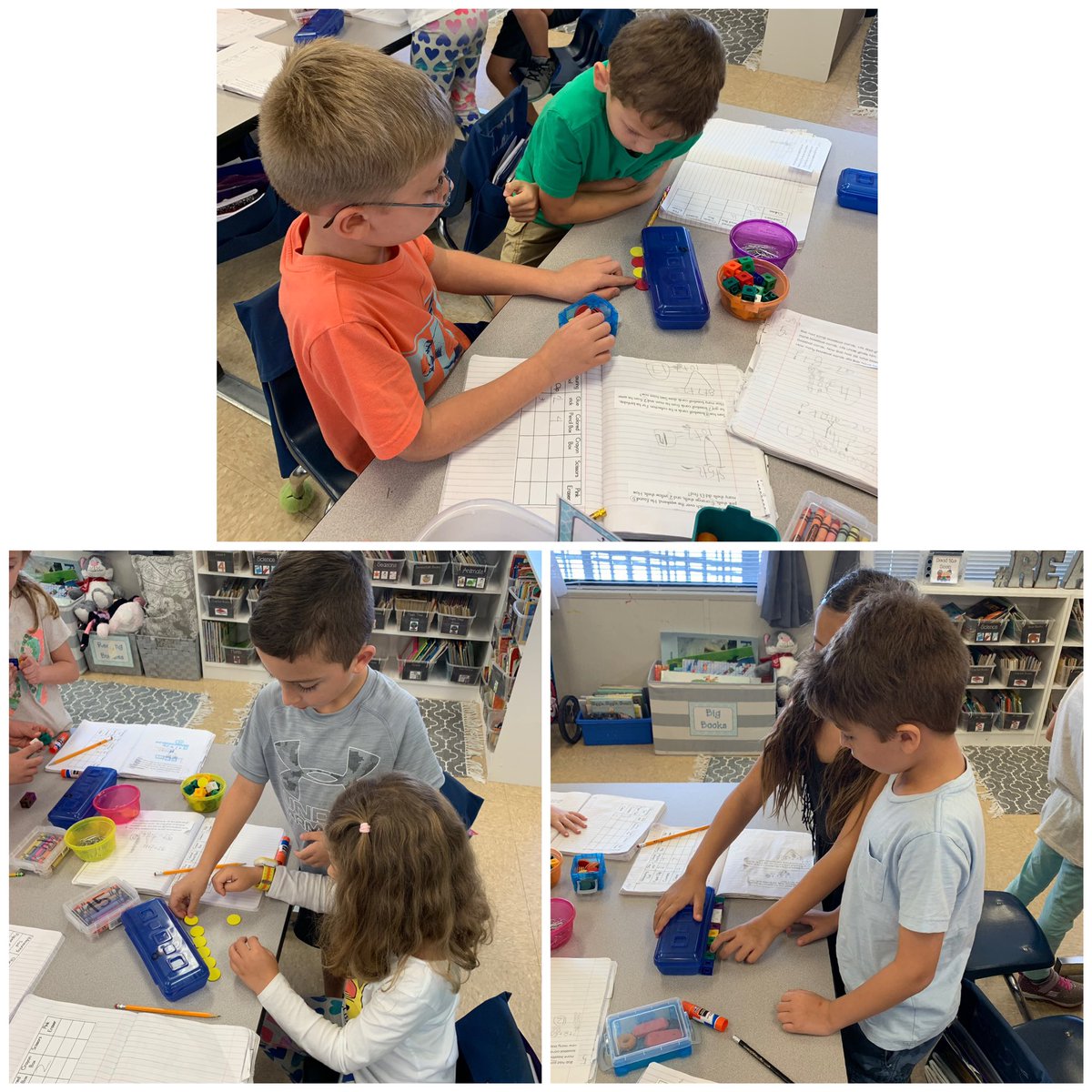 MrsBeckman1st's tweet photo. We explored measuring classroom objects using various different measuring tools! #mathrocks #measuringfun #CCPSProud #ccpssuccess @LaurelOakElem https://t.co/pifsFVWG6G