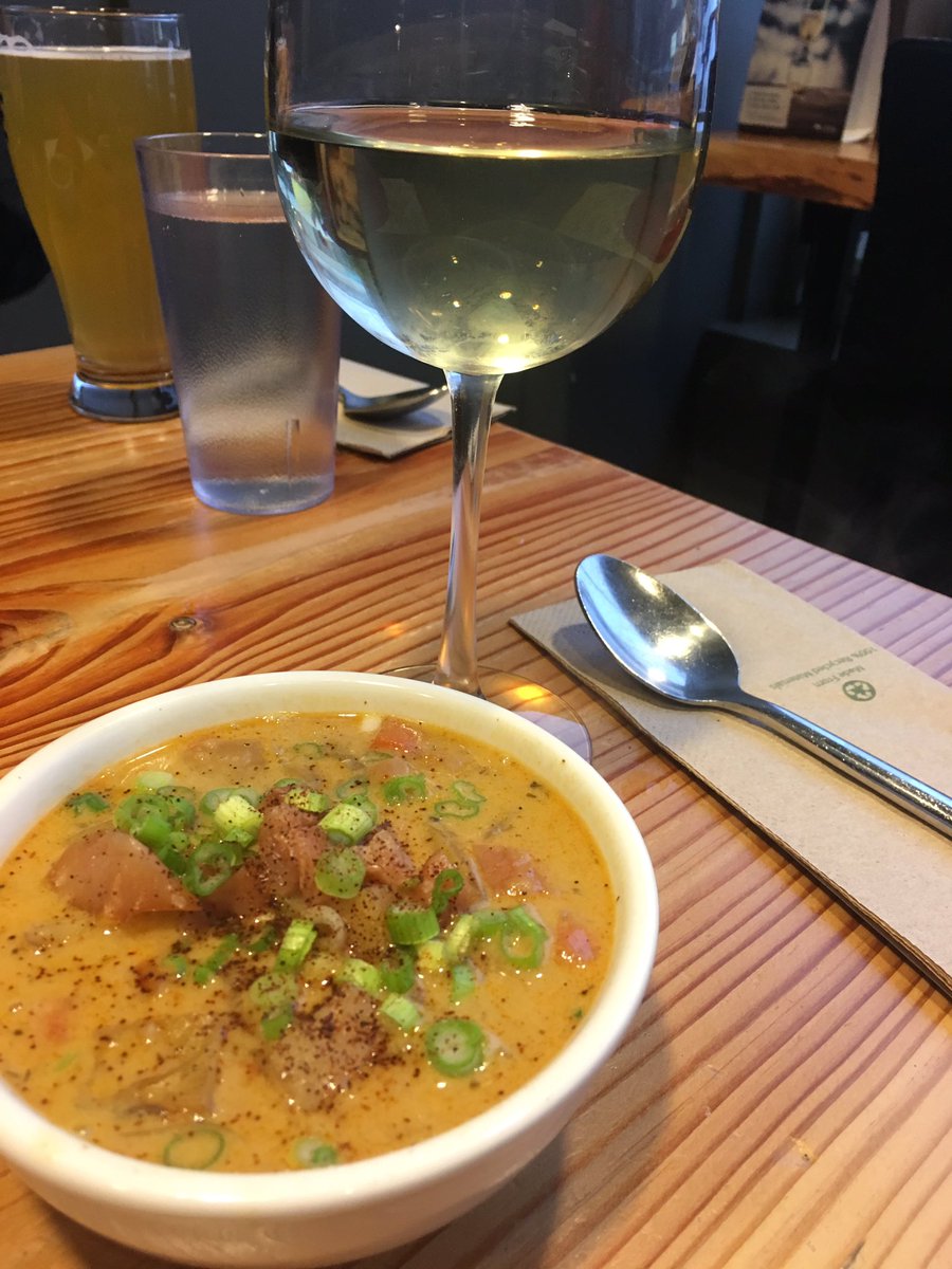 This chowder: with the walk and then some <a href="/fishhookvic/">Fishhook</a> <a href="/eatdrinkmag/">Eatdrink Magazine</a> thyme chili roasted potatoes,coconut milk , smoked fish broth, wild fish confit, salmon belly bacon.