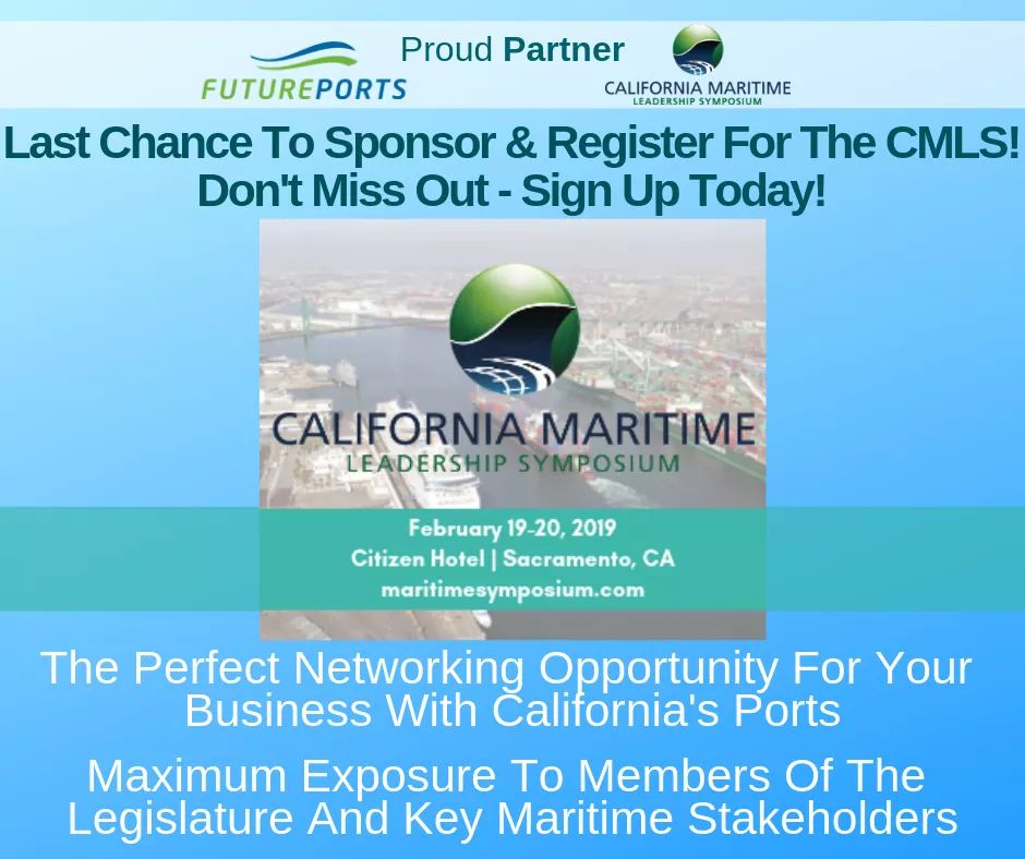 Last chance to sponsor & register for the CMLS! Don’t miss out on outstanding speakers or networking with members of the legislature & key maritime stakeholders. Sign up today with our 10% off discount code!
maritimesymposium.com/speakers/
bit.ly/2E4DOQG
bit.ly/2E4qN9A