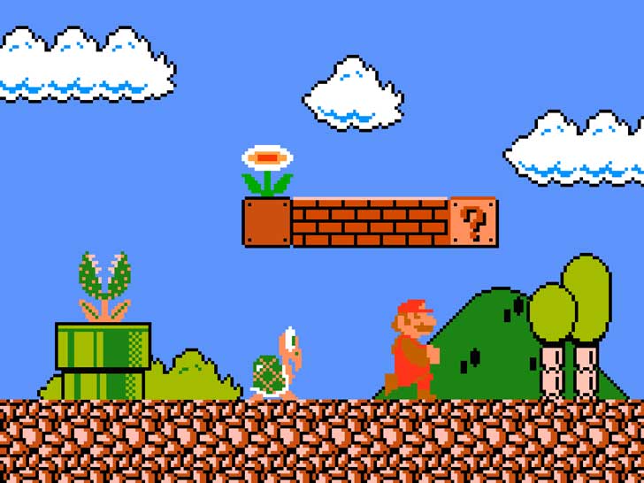 As nuvens de Super Mario Bros. eram arbustos recoloridos