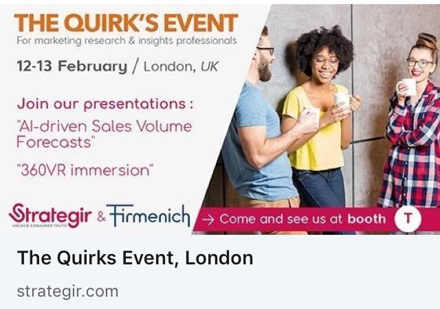The #QuirksLondon starts today! Join <a href="/STRATEGIR1/">STRATEGIR</a> at kiosk 5!