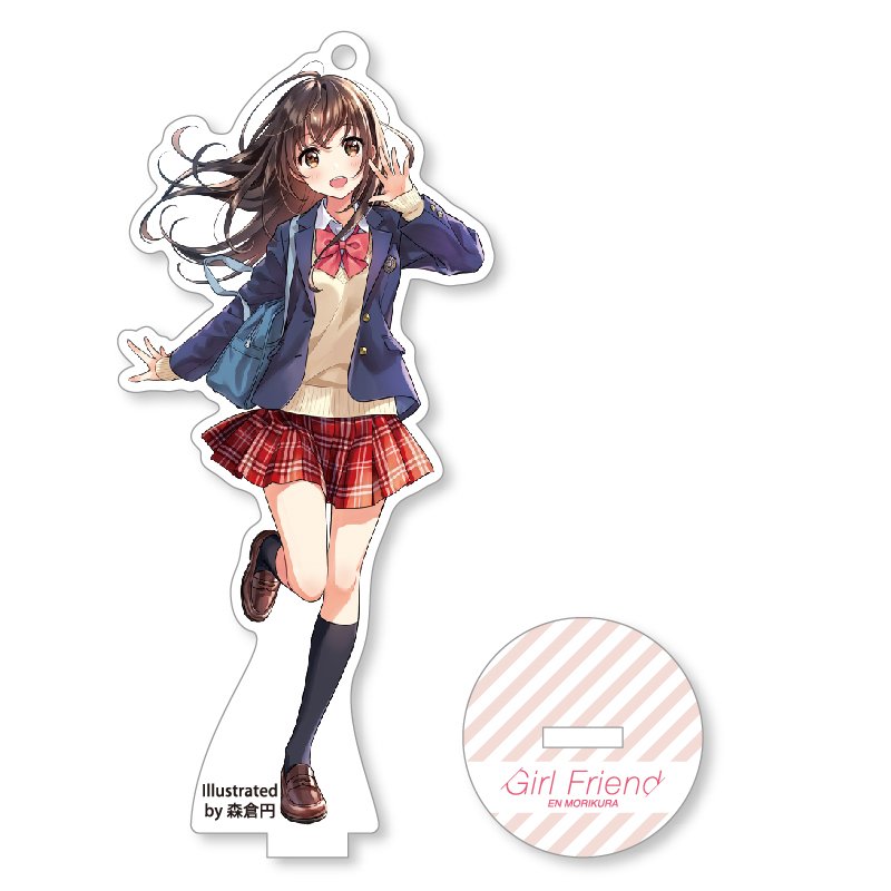 「こちらは個展限定グッズのアクリルスタンドになります!スタンド部分は取り外し可能で」|森倉円のイラスト