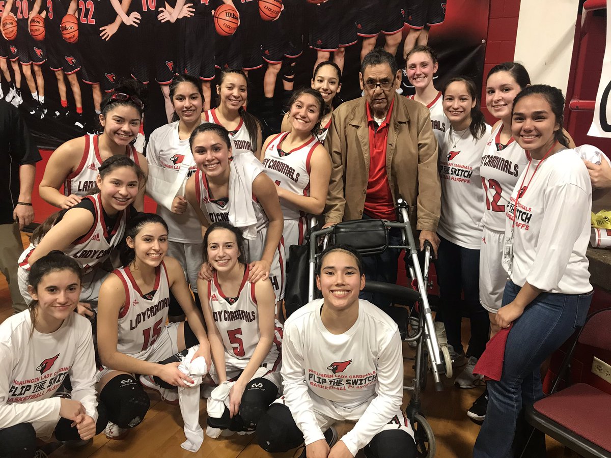 Lady Cardinals won tonight’s first round playoff game against the Lady Wildcats with a score of 54-25. After the game, the Lady Cards presented a new walker to a gentleman who supports them at every game—their #1 fan, in gratitude.#WeareHCISD #CSND <a href="/careacter/">CharacterStrong</a>