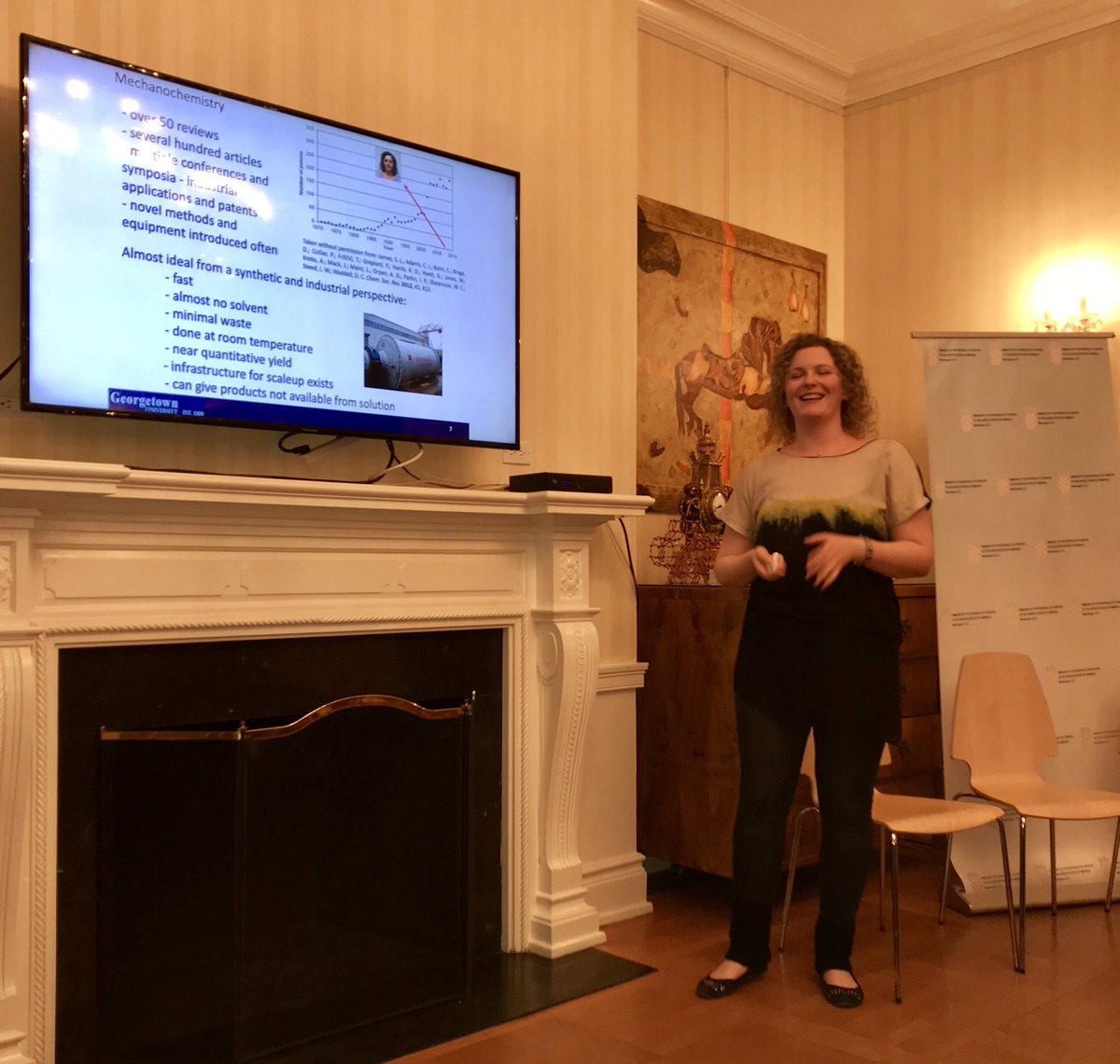 Me presenting my research at the Embassy of Croatia