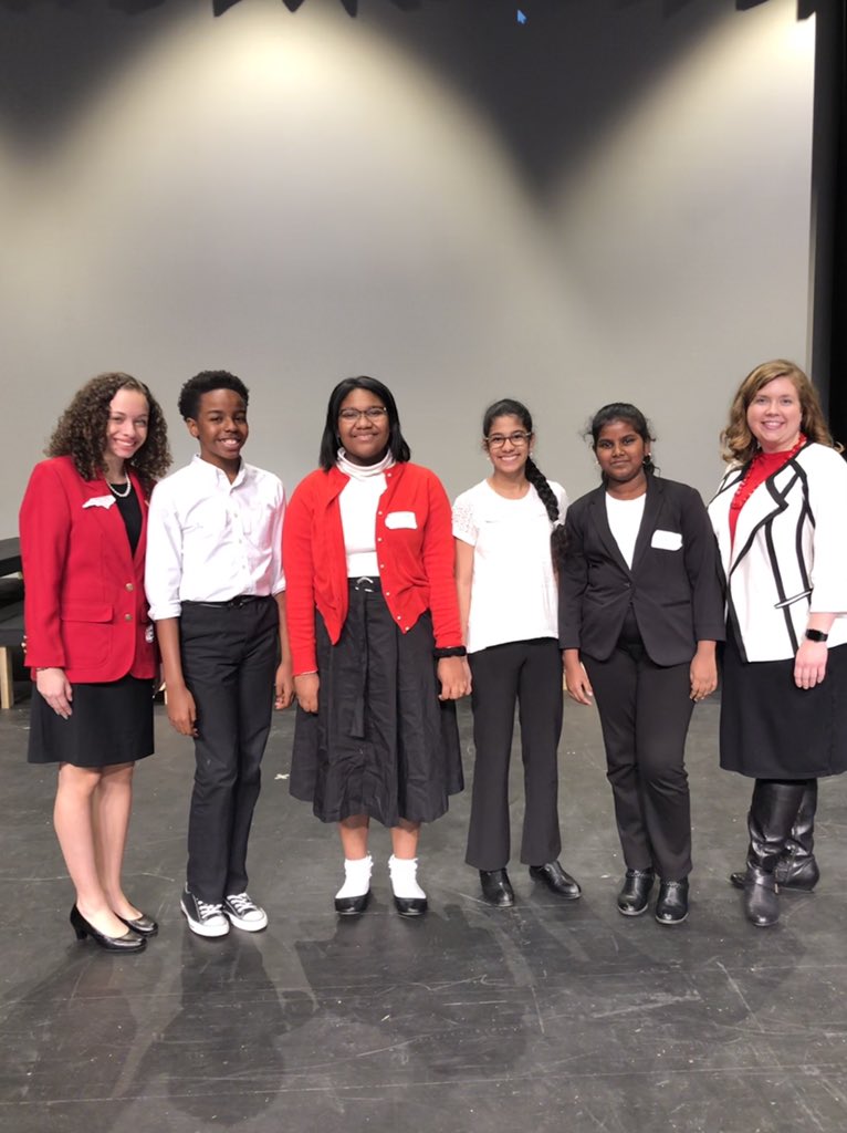westcaryfccla's tweet photo. While sixty other West Cary Middle School #NCFCCLA chapter members worked on “BElieve in YOUrself” themed #FCCLAspirit posters, four @westcaryimps eighth graders participated in the #FCCLA leadership workshop with the state officer from @NCFCCLA District 3 at today’s meeting! https://t.co/tw2lvAlRBV