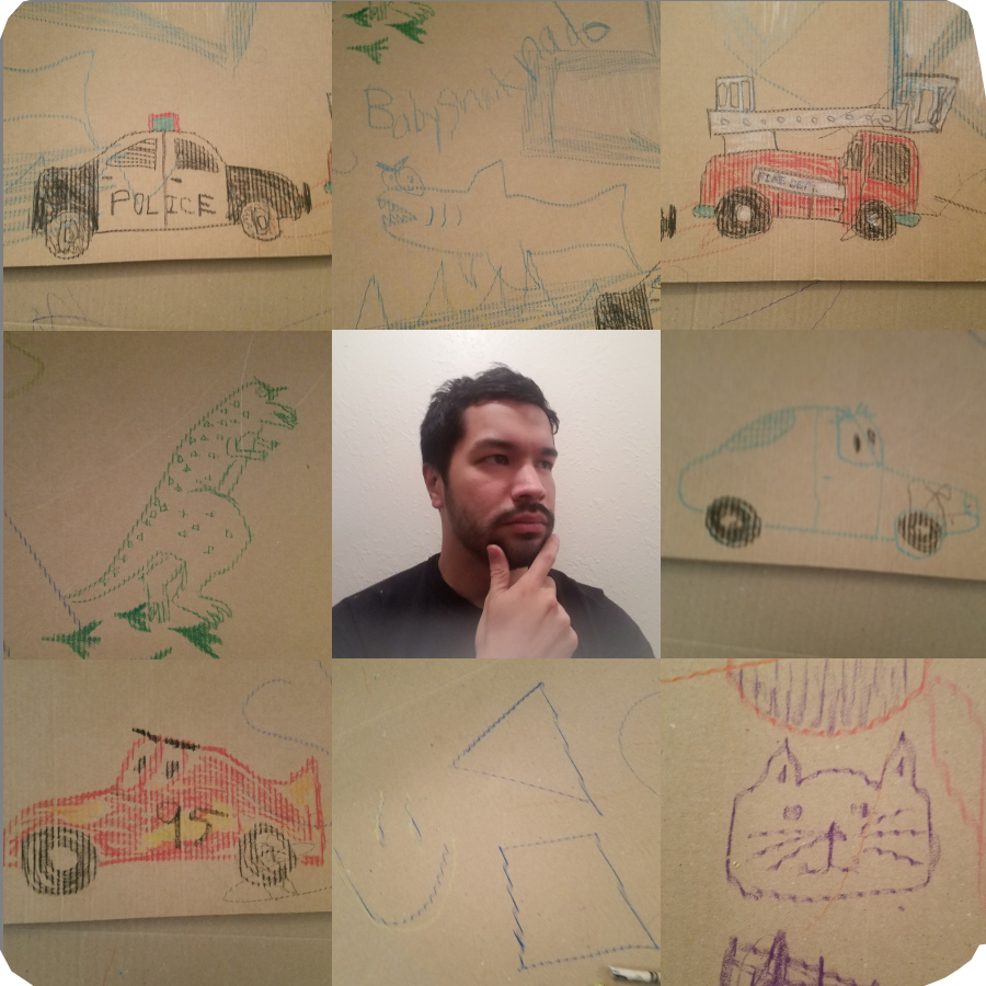 XKSoftwareDev's tweet photo. Felt very inspired tonight. My 2 y/o, crayola, old ikea furniture boxes, and myself all put together made this masterpiece. I hope someone is inspired.
#artvsartist #gamedev #indiedev #thisiswhyibuymyassets #backenddeveloper #DidIWin #selfie #ArtIsAnArtItself #tears #artception https://t.co/WOVPqNBPaN