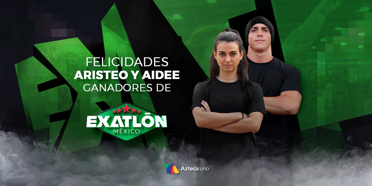 ExatlonMx's tweet photo. Felicidades @Ariscazares y @aideehermart, ¡son los campeones de esta temporada! Gracias por enseñarnos que con perseverancia, los sueños que cumplen. ¡Son unos ganadores, colosales!

#FinalExatlonMx #EnamórateDeLaTecnología @OfficeDepotMex https://t.co/8lQJv38k9N