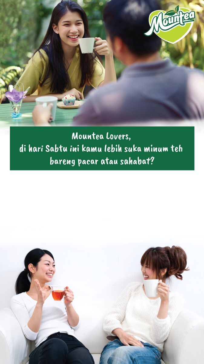 Mountea Lovers, di hari Sabtu ini kamu lebih suka minum teh bareng pacar atau sahabat? ☺

#MounteaCafeLeci #SegernyaNyataBerasaDiCafe