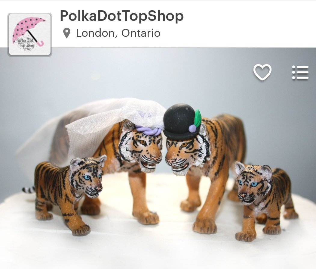 PolkaDotTopShop's tweet photo. Do you want your kids to be involved in the #wedding? @PolkaDotTopShop has #family sets of #caketoppers for your #cake adorning needs. This #tiger set, https://t.co/u2CUk5T9jb is one such example. Check them out! https://t.co/WGUdJu0grK