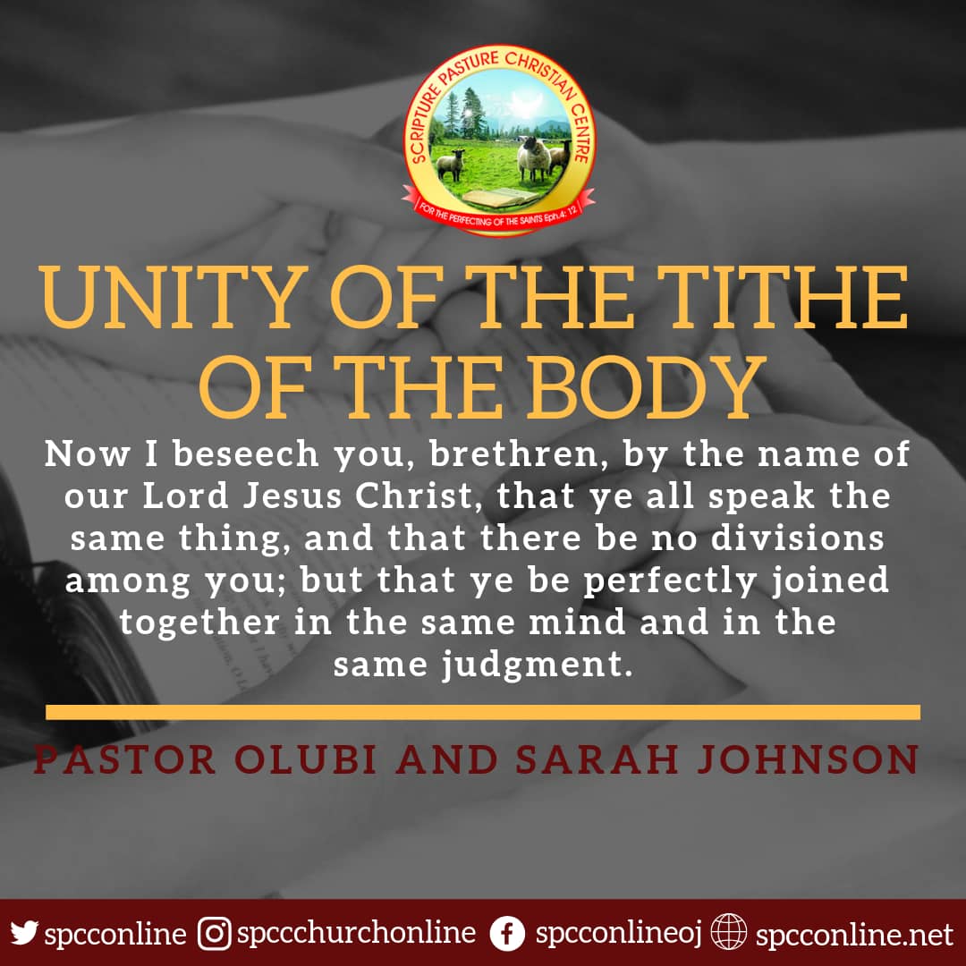 spcconlineoj's tweet photo. Unity of The Tithe of The Body
Full text👉 https://t.co/FoT3k58092

#spccchurchonline #rhema #unityofthebody #thebodyofchrist #tithe #february #divinegovernment #rehoboth #Godmakesroomforus
#PastorOlubiJohnson
#ScripturePastureChristianCentre https://t.co/hcIK8U6pkQ