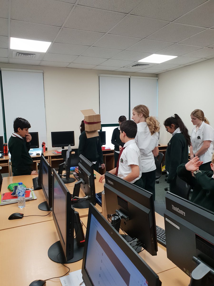 JCD_ICT's tweet photo. Students learning sequences to give simple instructions (i.e. FD 5, RT 90, FD 4....) in order to guide their team mate through a maze in the classroom #jcdyear7 #jcdcomputing #BirdBoxChallenge #Algorithms https://t.co/GIx1rA7lMH