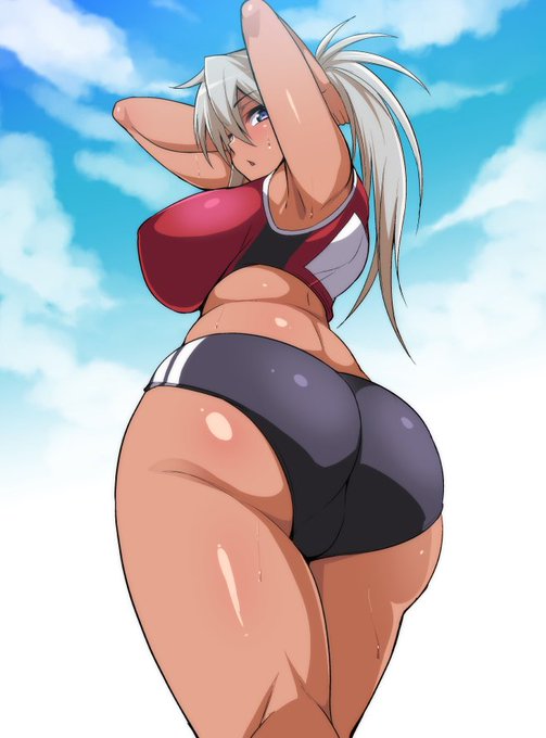 お題箱絵(https://t.co/FKFGbnIbSo )『褐色肌の陸上女子』 