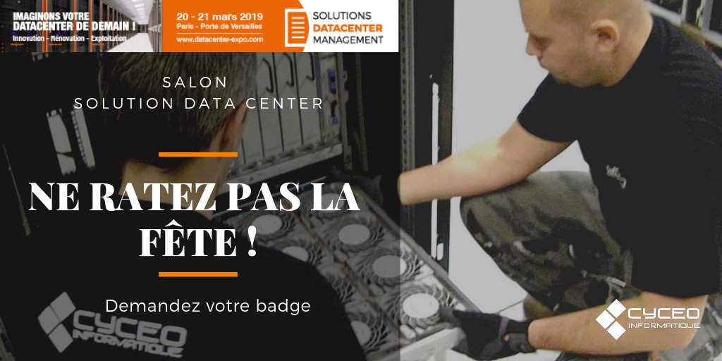 cyceo's tweet photo. [DATA CENTER] #cyceo vous invite à l'événement🎭 #Cloud Computing World Expo &amp; Solutions #Datacenter 🏢 Management Inscrivez-vous et recevez votre badge 🎫 @datacenterexpo  https://t.co/N5SMpWY9n2 😎 https://t.co/L8d7TbWRBP
