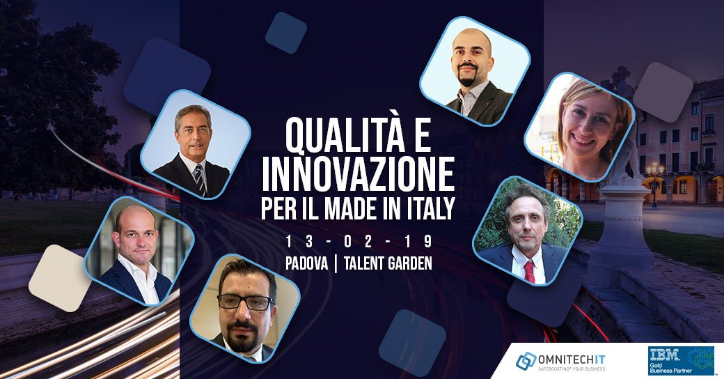 omnitechit's tweet image. Domani #SIPARTEDAPADOVA - @omnitechit insieme ad @IBMItalia per alzare il livello di #QUALITA&apos; e #innovazione per il Made in #Italy con l&apos;utilizzo delle nuove frontiere della #DigitalTransformation, #BlockChain e #IoT. 
Link al evento: bit.ly/2B6hXXg