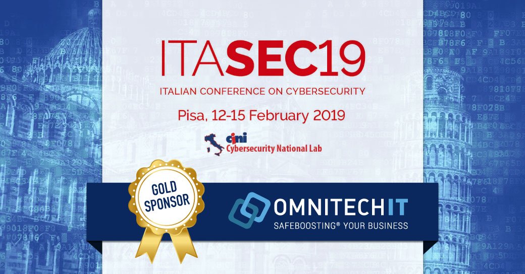 omnitechit's tweet image. @omnitechit is the Gold #Sponsor of The 2019 #Italian #Conference on #CyberSecurity - @itasec2019! We will join the Italian Cybersecurity professionals, academia, #research institutions, and #Government to address the latest #Cybersecurity #Trends. bit.ly/2SJTG36