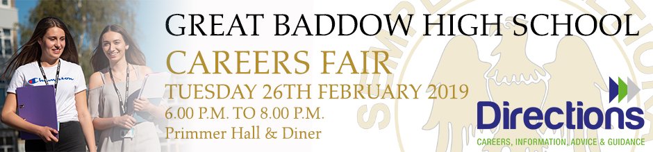 Are you looking for something different at the #GBHSCareersFair? How about talking to <a href="/RHSHydeHall/">RHS Garden Hyde Hall</a> about horticulture, @RopeRunners about outdoor activities, <a href="/TeamKinetix/">Team Kinetix</a> about sport or consider a wide range of possible ideas from @WrittleOfficial! 26th February <a href="/GtBaddowHighSch/">Great Baddow High School</a>