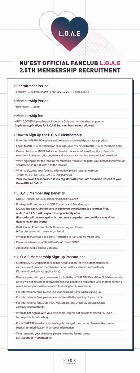 Hfrbk 3 Here S The Event Link On Interpark For The Nu Est Official Fan Club L O L E 2 5th Recruitment T Co 0recc6sory Happy Registering 뉴이스트 Nuest Nuestnews Jr Aron Baekho Minhyun Ren 째알