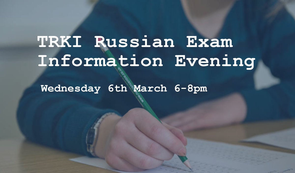 We're running a free TRKI Information evening on 6th March for anyone interested in taking a Russian language exam this year - put your name down here: russianlanguagecentre.typeform.com/to/erJzjI