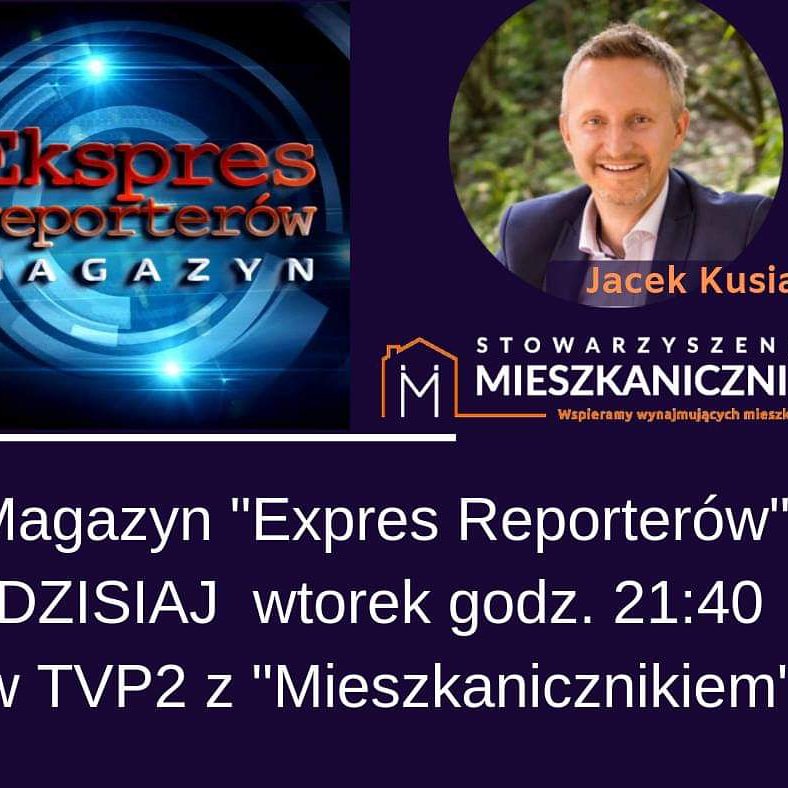 Jak się zabezpieczyć przed nieuczciwym najemcą ?  Zapraszamy na dzisiejszy SPECJALNY odcinek Expres Reporterów  w TVP 2, godz. 21:40, gdzie Mieszkanicznik wystąpi  jako EXPERT / MENTOR w temacie najmu i sytuacji z nieuczciwą najemczynią. Zapraszam Jacek Kusiak.