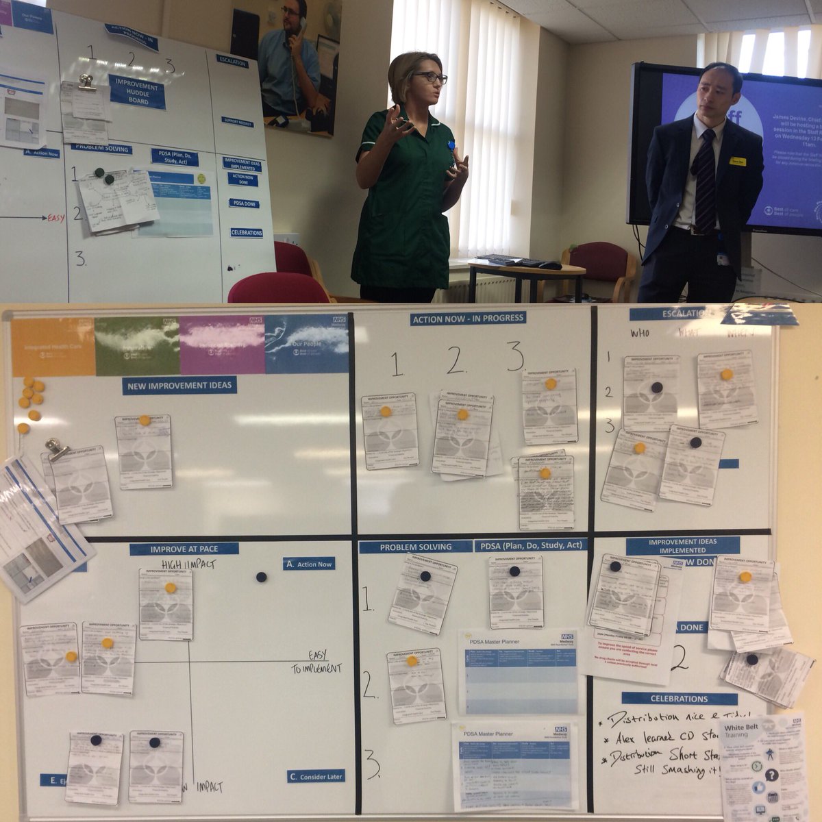Well done to our brilliant Pharmacy team- David Ellis Adams, Megan Seymour and <a href="/SimonWan17/">Simon Wan</a> <a href="/Medway_NHS_FT/">Medway NHS Foundation Trust</a> for presenting to our board of directors today. Showcasing your improvement journey and how #improvementhuddles and #continuousimprovement have transformed the department