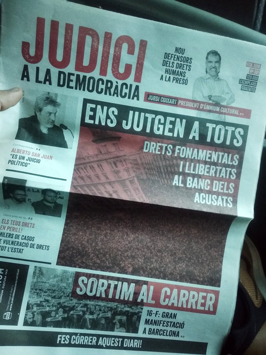 NiEstatNiRei's tweet photo. ⚠️ MÁXIMA DIFUSIÓN ⚠️
🔴¡¡FES CORRER AQUEST DIARI!!
Es falso decir que la justicia es igual para todos. Acusem l'estat ⛔
#JudiciFarsa #joacuso #JudiciAlaDemocràcia #16Feb #VAGAGENERAL #21FVagaGeneral #LlibertatPresosPolítics #ThisIsTheRealSpain #GlobalRevolution 📣📣 https://t.co/Yz0utR5StN