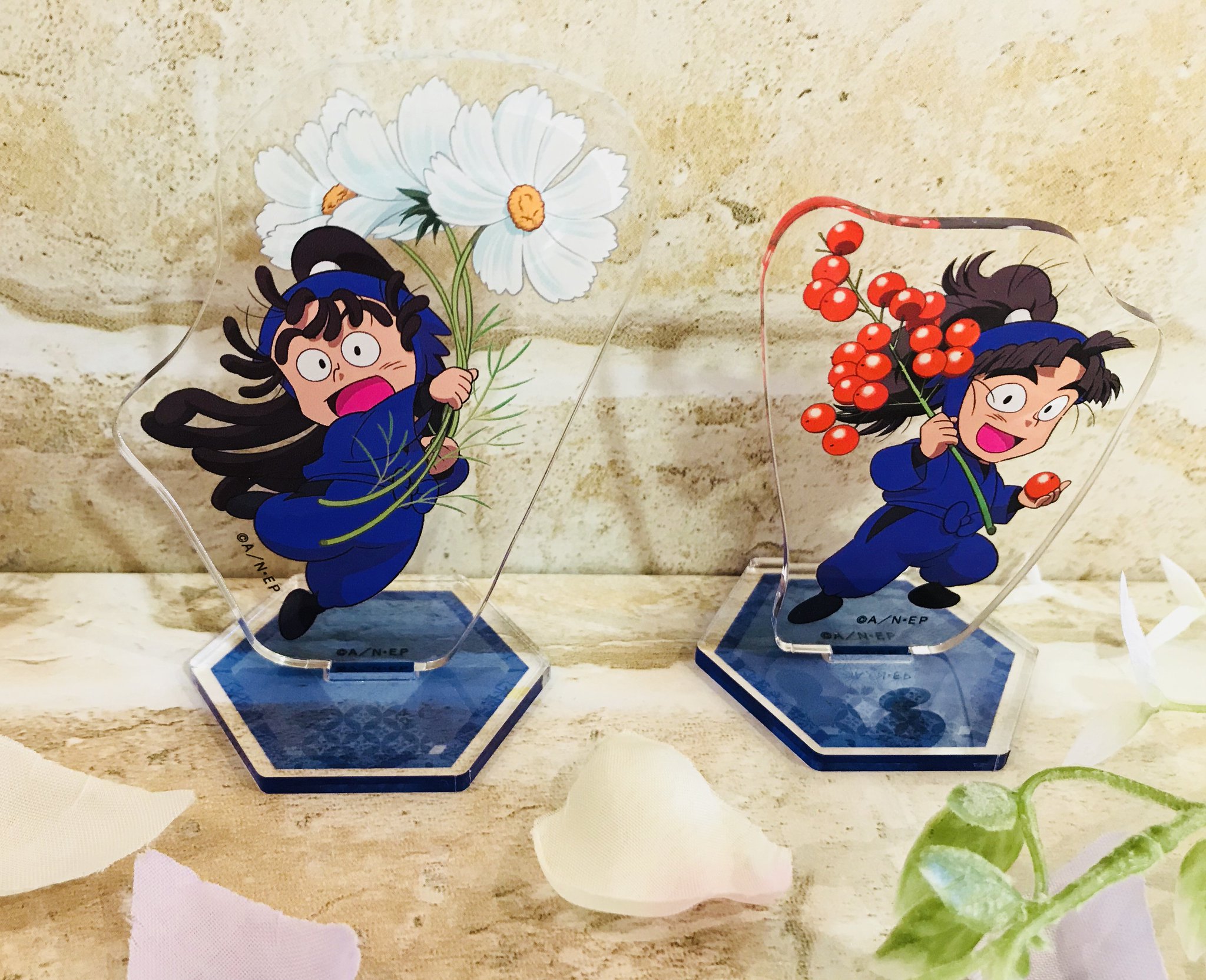 み*い様 忍たま乱太郎アクリルスタンドお花尾浜勘右衛門竹谷八左ヱ門