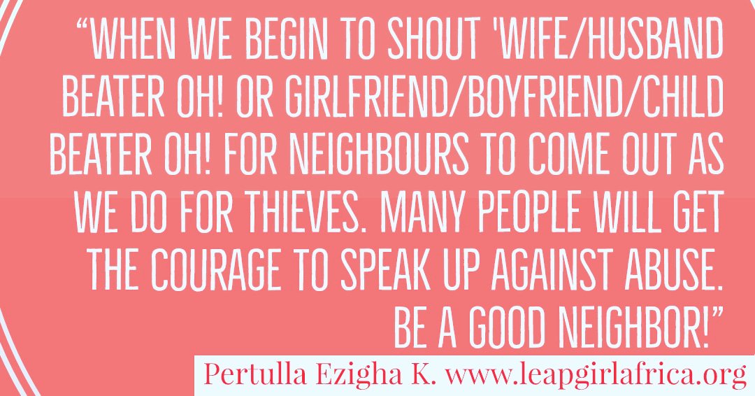 Are you a #goodneighbor to your neighbors? What do you do when you see them in pains? 

#TogetherWeCanEndViolence
#TheTimeisNow
#leapgirlafrica_projectsupport #GBV