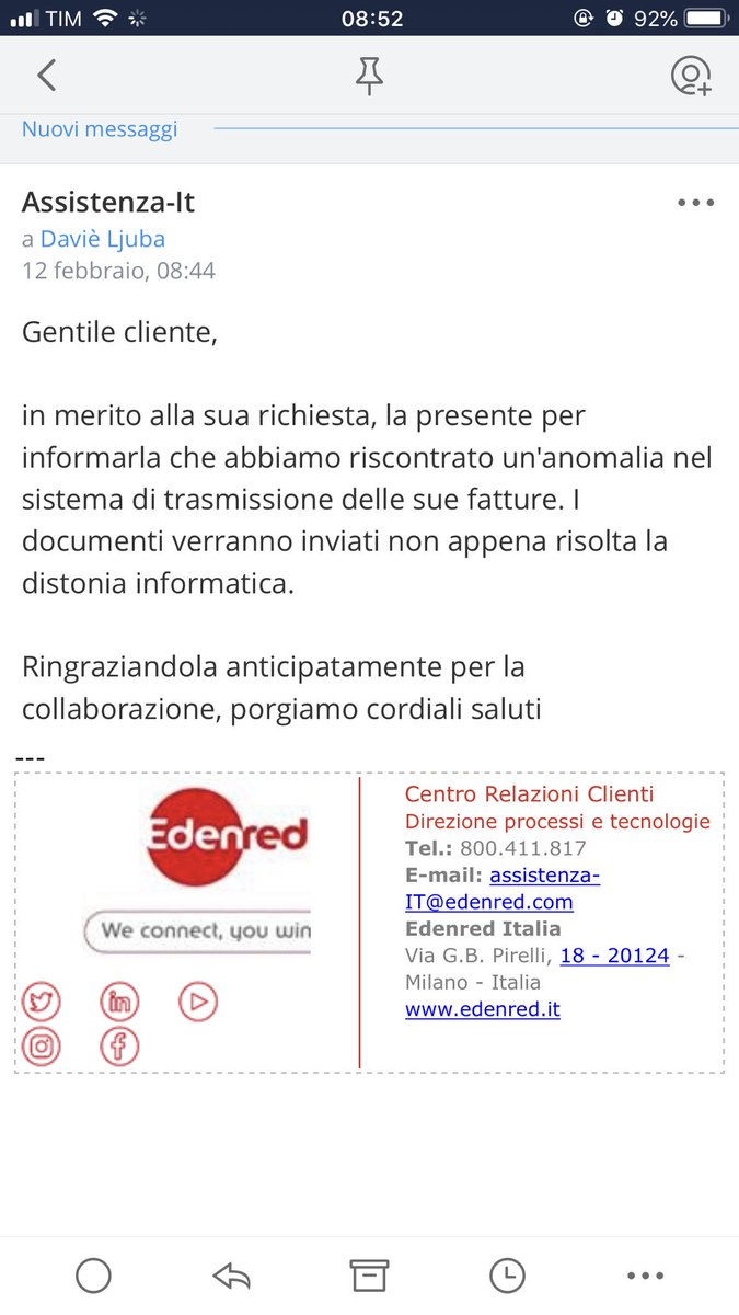 Supercazzola 2.0 di @Edenred_Italia 
Da brava ansiosa ora mi preoccupo per la presunta distonia, forse andrò a fare un controllo medico. 🙄