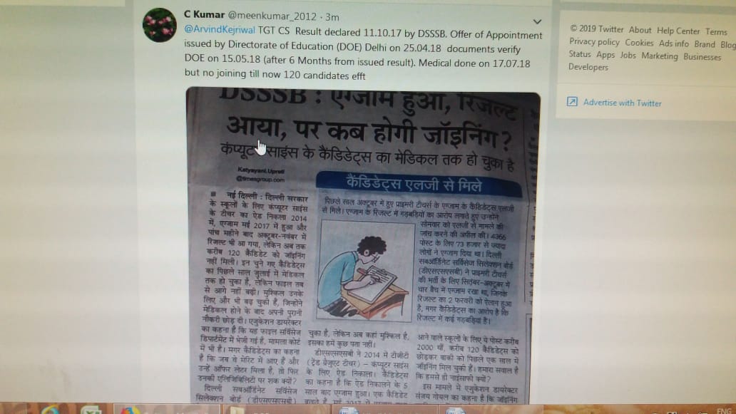 anjanityagi's tweet photo. #DSSSB #doe forced qualified candidates to #unemployment
#tgtcomputerscience #192/14 demand justice https://t.co/LhIilOWmPT