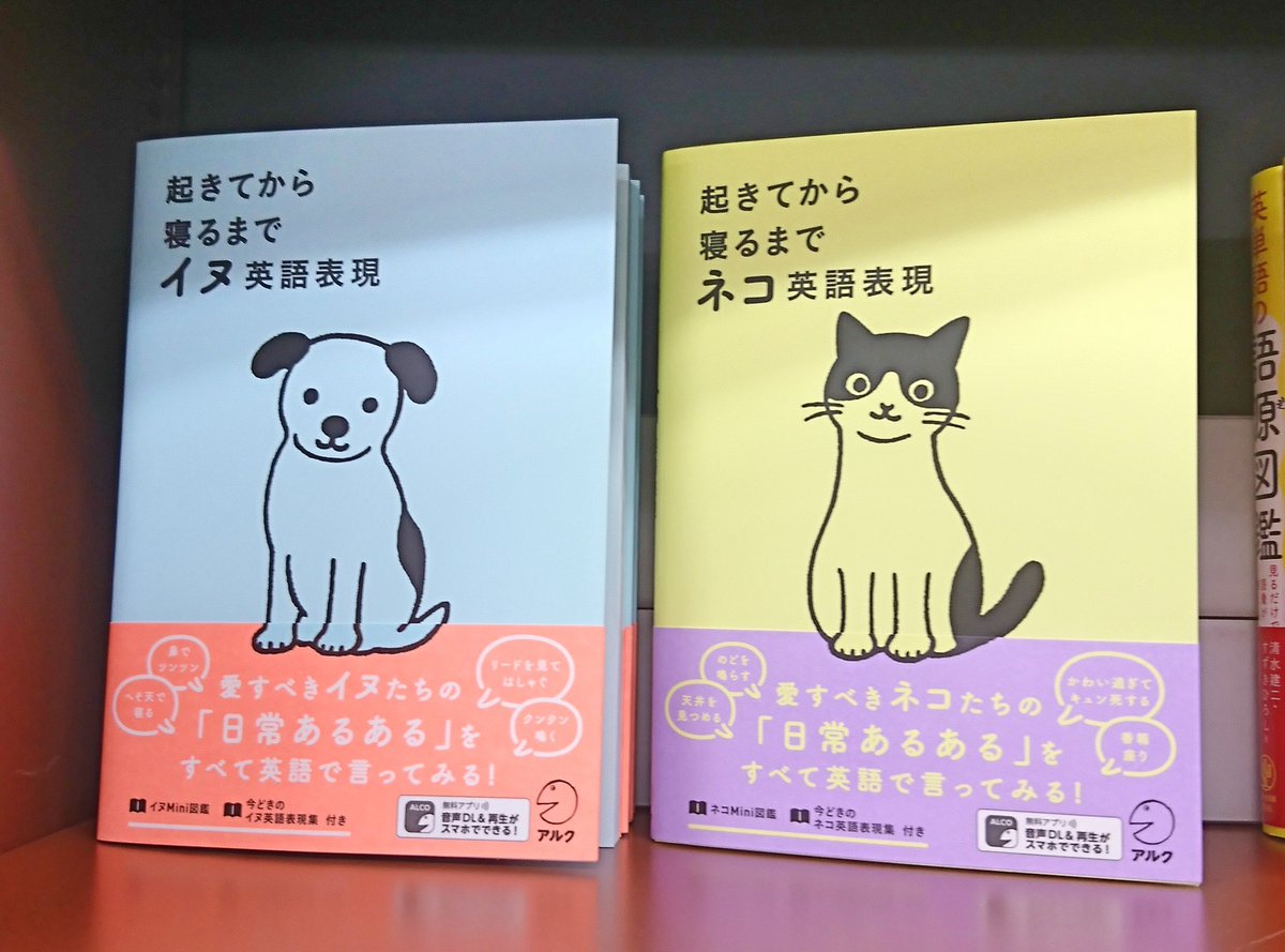 ジュンク堂書店プレスセンター店 起きてから寝るまでのイヌ ネコ英語 表現 アルク おはようからおやすみまでうちの子のかわいさを英語で発信できるすぐれものの表現集が出ました リードを見てはしゃぐ 天井を見つめる などイヌ ネコのいる暮らし