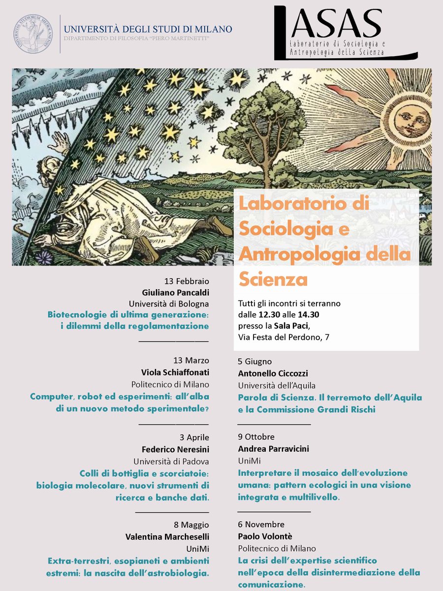 13 febbraio, "Biologie di ultima generazione: i dilemmi della regolamentazione", Giuliano Pancaldi #DIPAFILO <a href="/LaStatale/">Università degli Studi di Milano</a> <a href="/wewole/">Gaetano Mangiameli</a>