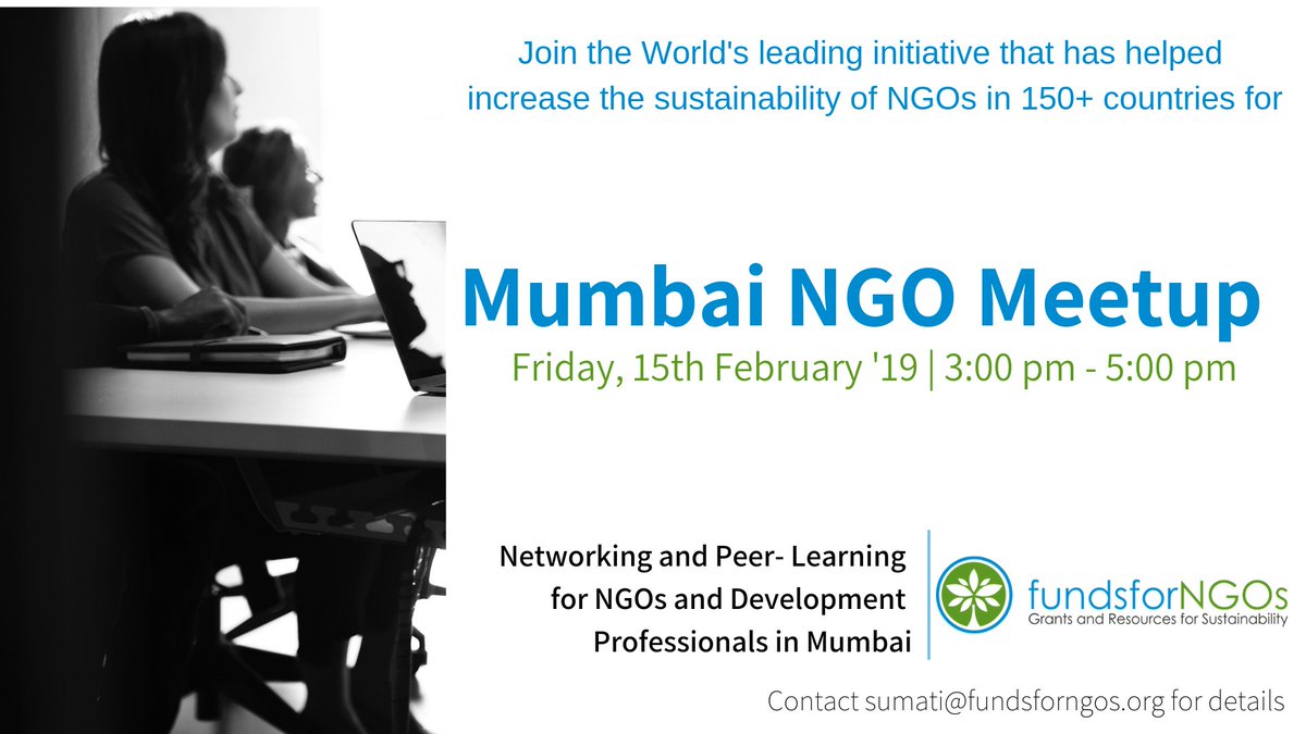 sum__j's tweet image. @fundsforngos is organising it&apos;s first in-person #mumbai meet-up for #NGOs, #DevelopmentProfessionals and #fundraising staff on Friday, 15th Feb. Join the #event to network, co-learn and know the latest trends in #nonprofit fundraising. eventbrite.com/e/fundsforngos…